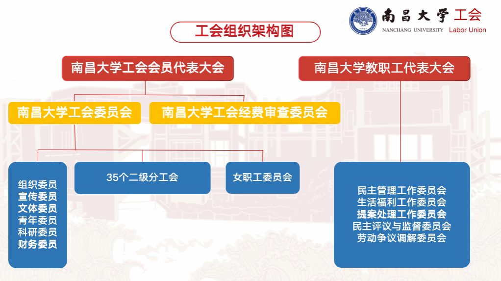 南昌大学工会组织架构图